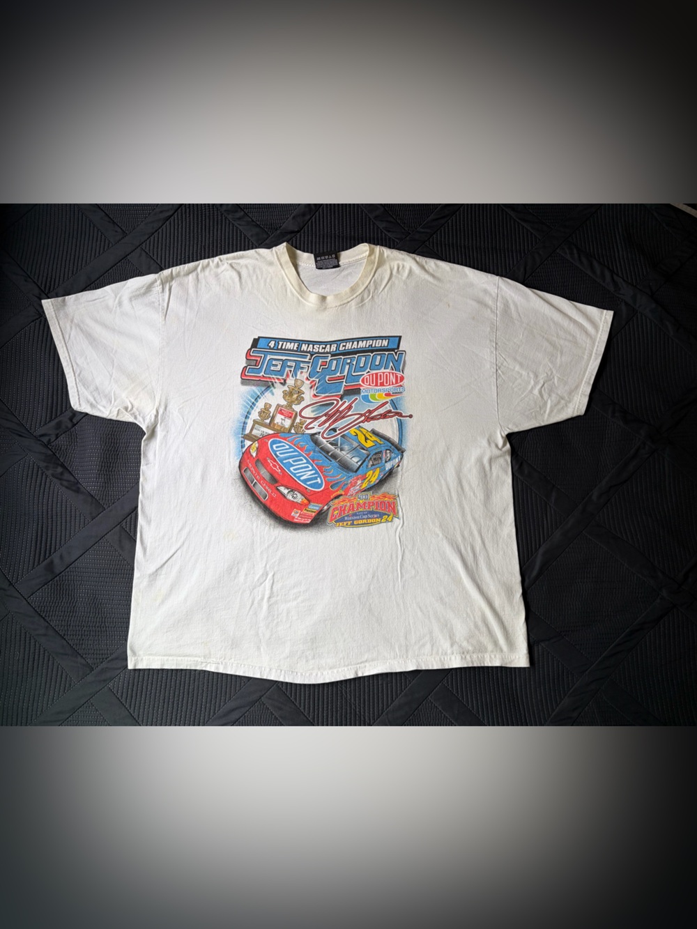 Vintage Jeff Gordon Dupont NASCAR 2001 4 Time Champion T Shirt 2XL Chas